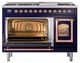 Ilve® Nostalgie II Noblesse 48'' Midnight Blue Pro Style Dual Fuel Range with Copper Trim-3