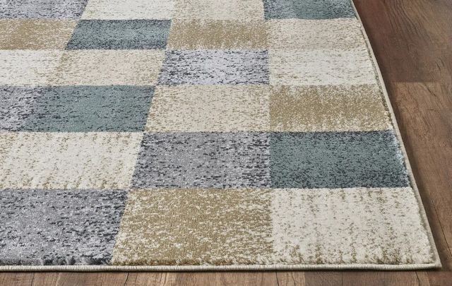 KAS Rugs Avalon Ivory Checkered 5'x8' Area Rug-1