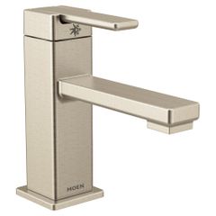 Moen® 90 Degree Brushed Nickel One-Handle Low Arc Bathroom Faucet