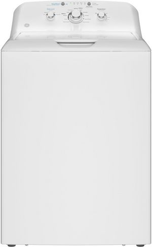 GE® 4.0 Cu. Ft White Agitator Top Load Washer with Stainless Steel Basket and Water Level Control