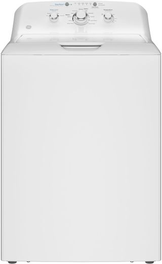 GE® 4 Cu. Ft White Agitator Top Load Washer with Stainless Steel Basket and Water Level Control