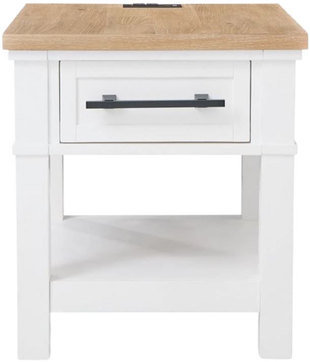 Signature Design by Ashley® Ashbryn Natural End Table with White Base-1