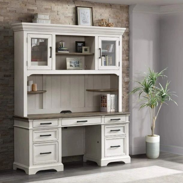 Intercon Drake French Oak/Rustic Gray Credenza-1