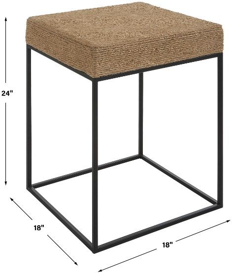 Uttermost® Laramie Natural Accent Table with Matte Black Base-2
