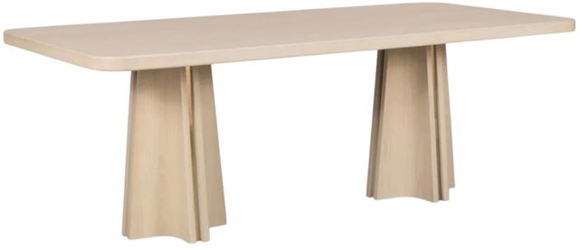 Modus Furniture Zinnia White Sand Double Pedestal Dining Table-0