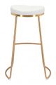 Zuo® Bree White and Gold Set of 2 Bar Stool-2