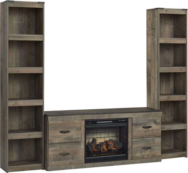Signature Design by Ashley® Trinell 3-Piece Brown Entertainment Center with Electric Fireplace-0