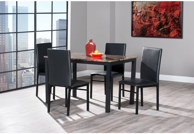 Mazin Furniture Tempe II 5-Piece Black/Dark Brown Dinette Set-0