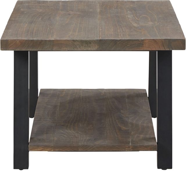 Signature Design by Ashley® Chanzen Brown Coffee Table with Black Metal Legs-2