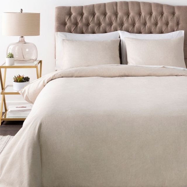 Surya Peyton Oatmeal/Tan King/California King Duvet Set-3