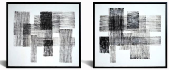Classy Art 2-Piece 35" Hand Painted Textured Canvas in Frame Wall Art Set-1