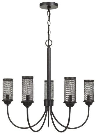 Cal® Lighting & Accessories Fulton Textured Bronze Chandelier-0