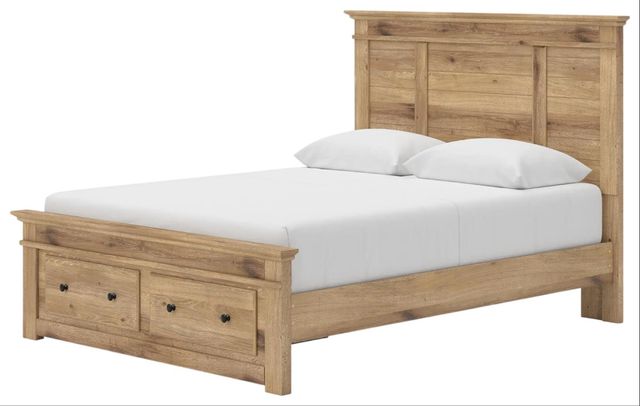 Signature Design by Ashley® Makidern Tan Queen Panel Storage Bed-3