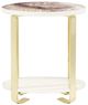 Michael Amini® Ariana Beige Side Table with Gold Base-2
