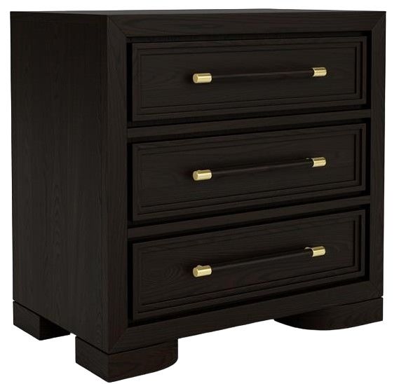 Riverside Furniture Lydia Dark Cabernet 3-Drawer Nightstand-0