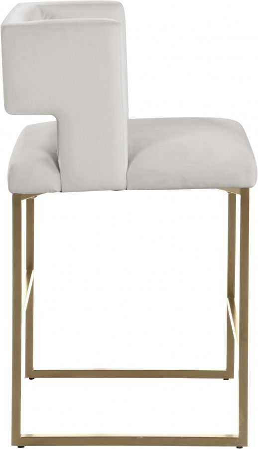 Meridian Furniture Caleb Cream/Gold Counter Stool-2