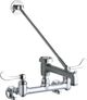 Elkay Rough Chrome 8" Centerset Wall Mount Faucet with 7" Bucket Hook Spout and 4" Wristblade Handle-0