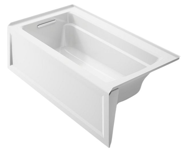 KOHLER® Archer® White 60" x 32" Alcove Bath with Bask® Heated Surface - Left Drain-0