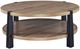 Signature Design by Ashley® Ridgester Light Brown Cocktail Table with Black Base-1