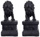 A & B Home 2-Piece Black Attenta Lion Bookend Set-1