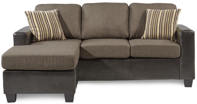 Mazin Furniture Slater 2-Piece Brown Reversible Sofa Chaise Sectional-3
