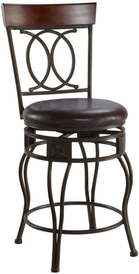 Linon O & X Chocolate Counter Stool-1