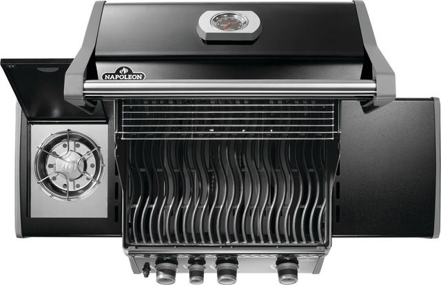 Napoleon Rogue® 425 SB 3-Burner Black Freestanding Natural Gas Grill with Range Side Burner-3