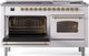 Ilve® Nostalgie II Series 60" White Pro Style Dual Fuel Range-2