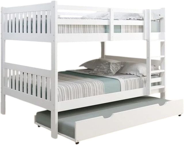 Donco Kids Austin Mission White Full/Full Bunk Bed With Twin Trundle-0