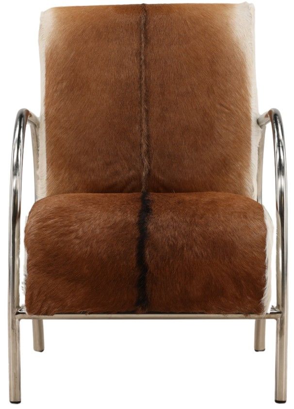 Dovetail Furniture Laney Natural Brown/Silver/White Occasional Chair-1