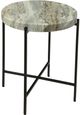 Moe's Home Collection Cirque Light Brown Marble Round Accent Table with Black Iron Frame-2