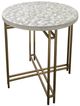 Century® Grand Tour Furniture Carter White Side Table with Satin Brass Base-0
