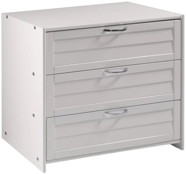 Donco Kids Louver White Youth 3-Drawer Chest-0