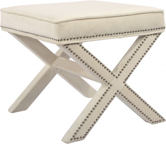 Meridian Furniture Nixon Cream Velvet Stool-0