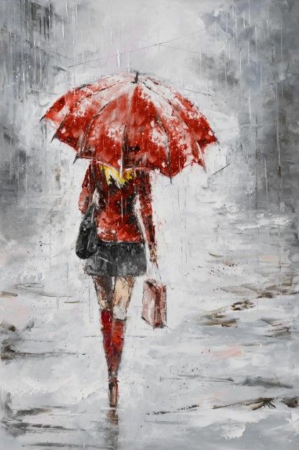 Classy Art City in the Rain I by Jolanta Kowalik Wall Art-0