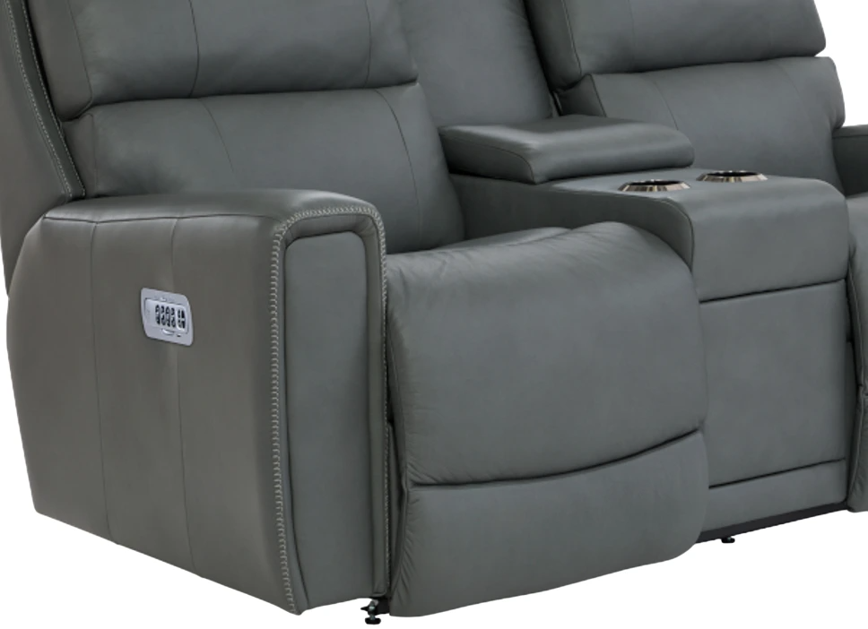 La-Z-Boy® Apollo Blue Grey Leather Power Reclining Loveseat