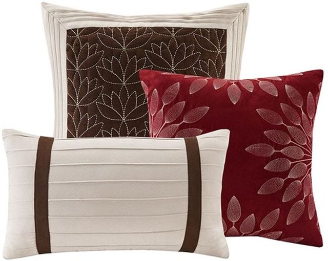 Olliix by Madison Park Red King Palmer 7 Piece Comforter Set-1