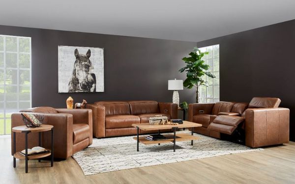 Flexsteel Austin Chestnut Power Recliner with Power Headrest