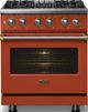 Viking® 5 Series 30" Spriced Cider Pro Style Dual Fuel (LP) Range with Brushed Brass Trim-2