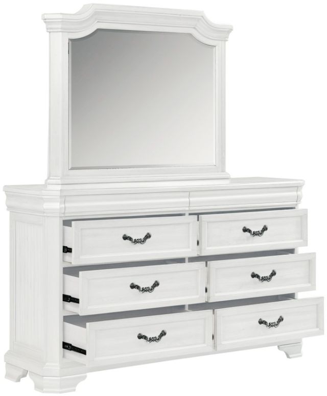 New Classic® Home Furnishings Lyndhurst Vintage White Dresser and Mirror-3