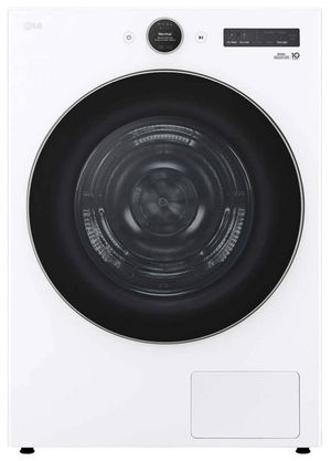 Front view of the LG 7.8 Cu. Ft. White Ventless Electric Dryer