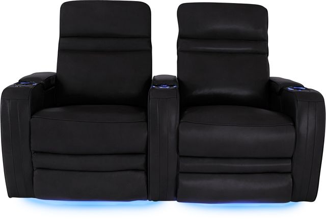 RowOne Cortés Home Entertainment Seating Black 2-Chair Straight Row