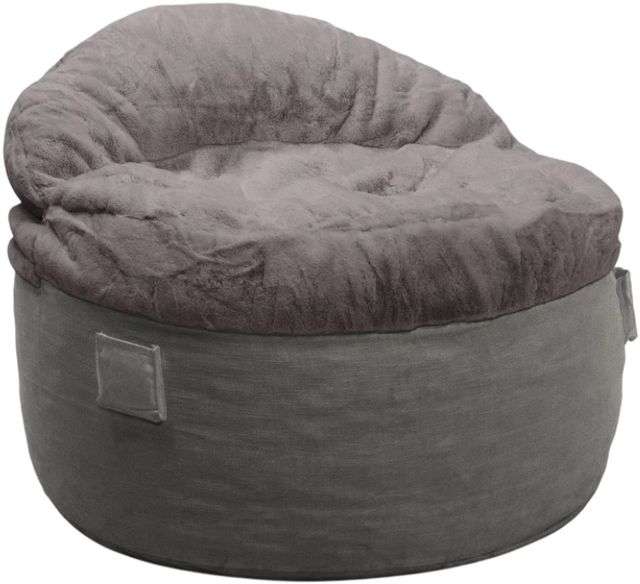 CordaRoy's® Nest Charcoal Bunny Fur Full Adult Bean Bag Chair-0
