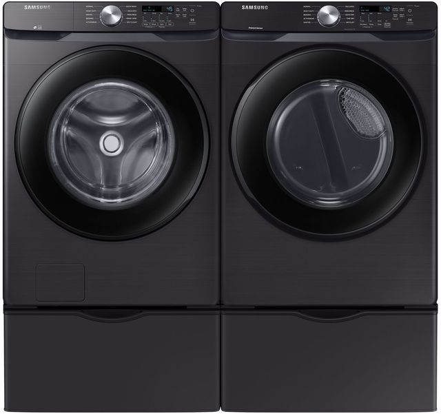 Samsung Fingerprint Resistant Black Stainless Steel Front Load Laundry Pair-14