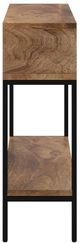 Inspire™ Ojas Natural Burnt Console Table with Black Base-2