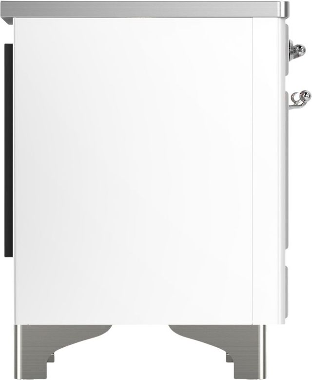 Ilve® Majestic III 36" White Pro Style Induction Range with Solid Door and Chrome Trim-3