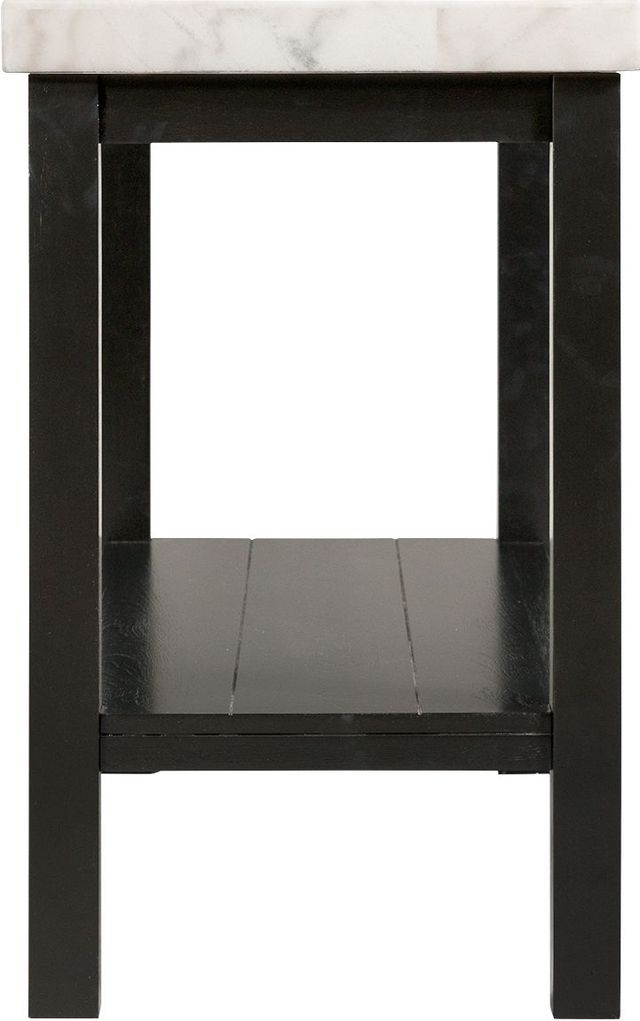 Elements International Marcello White Sofa Table with Black Base-3