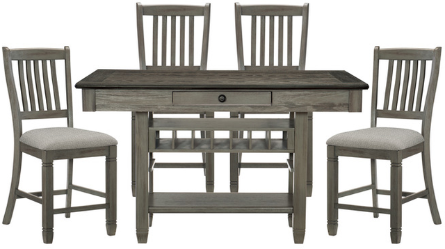 Homelegance® Granby 5-Piece Antique Gray Counter Height Table Set-0
