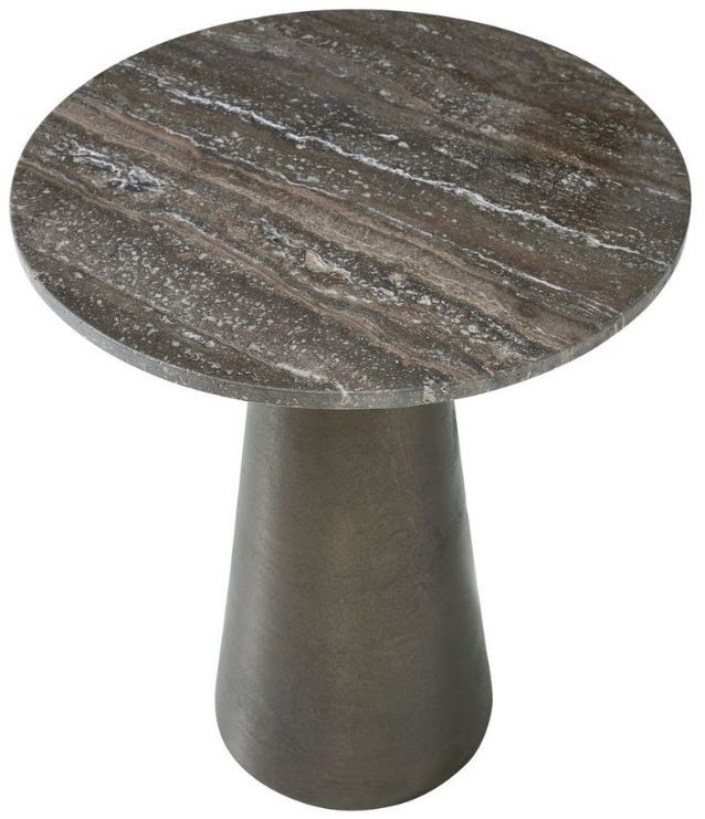 Uttermost® Midsummer Antique Bronze Metal and Stone Indoor-Outdoor Accent Table-0