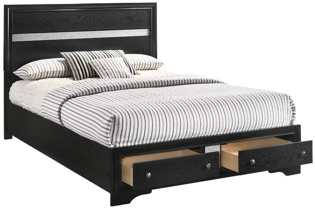 Crown Mark Regata Black/Silver King Storage Platform Bed-3